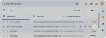 E-Mails für später zurückstellen in Gmail auf Desktop