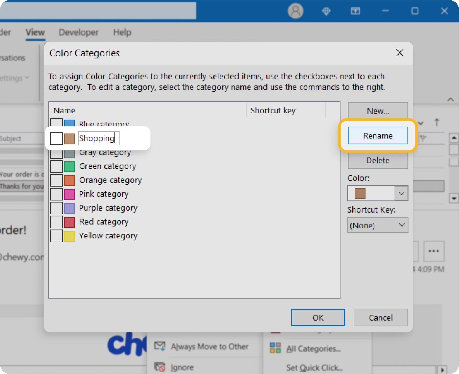 organize email thread outlook