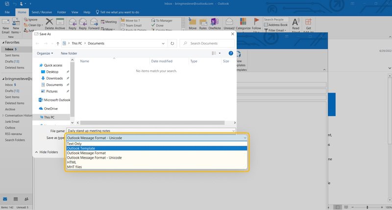 How to create an Outlook template