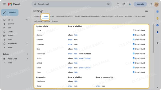 Reviewing Gmail labels for duplicates and unused labels