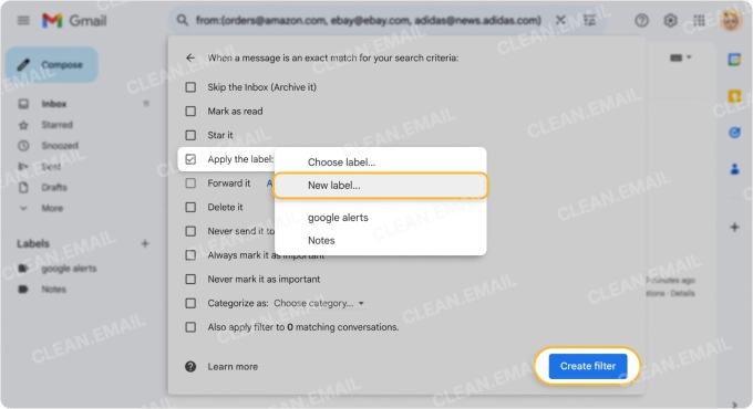 Gmail filters for automatically organizing recurring emails