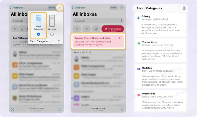 How to enable categories