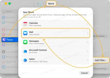 How to add an email account in the Mac Focus