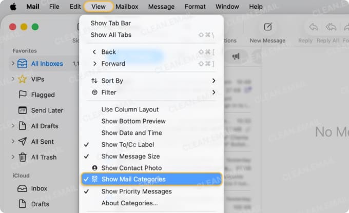 On Mac, choose an inbox and go to View → Show Mail Categories
