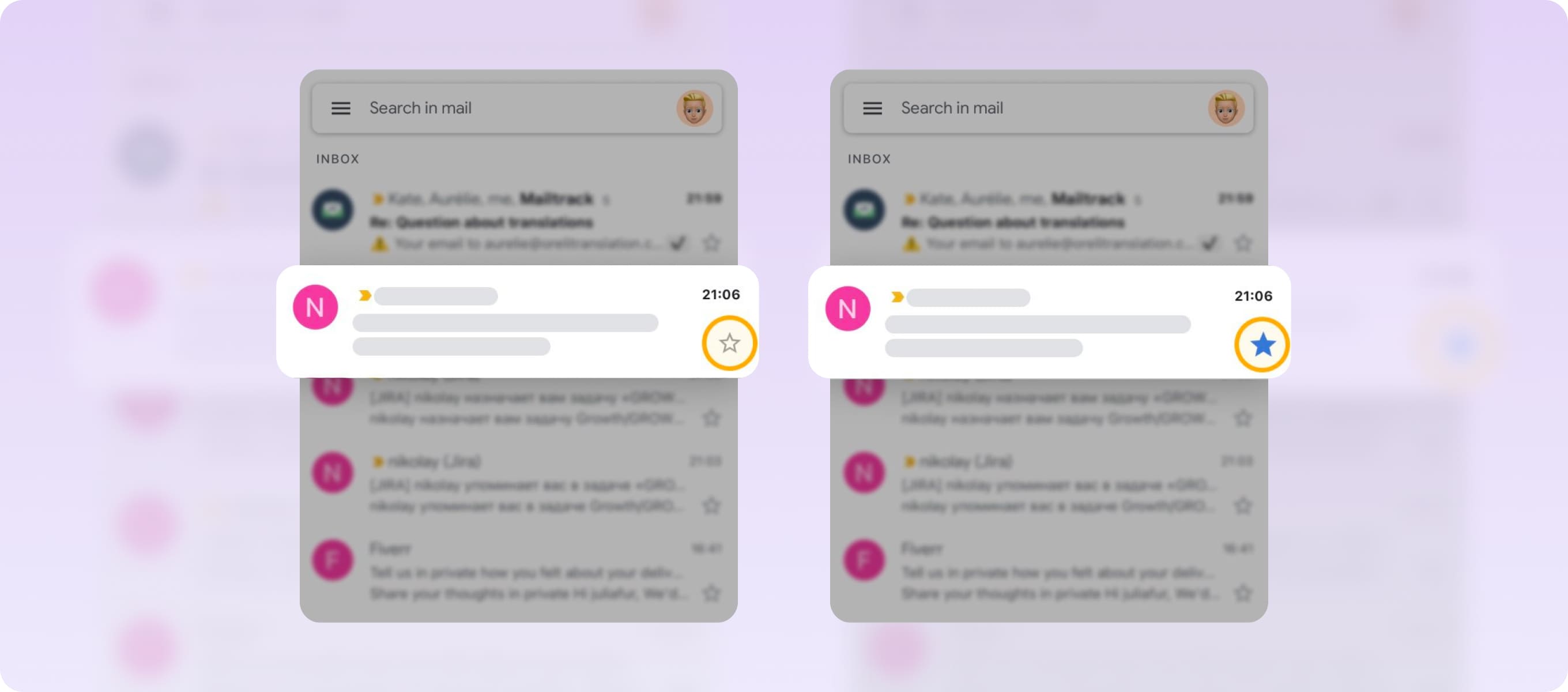 bring this email on top of your inbox