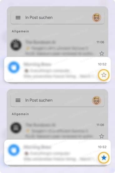 Sterne und Markierungen verwenden in Gmail auf Mobilgerät