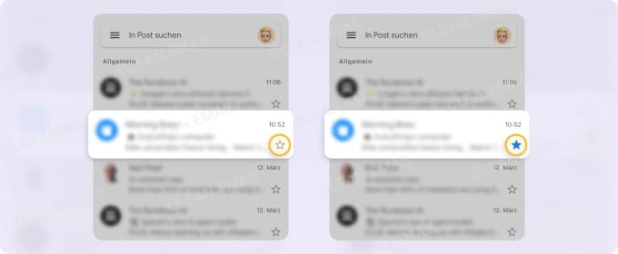 Sterne und Markierungen verwenden in Gmail auf Mobilgerät