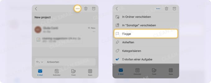 Markieren einer Nachricht in Outlook auf Mobilgerät