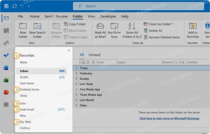 How to manage folders in Classic Outlook