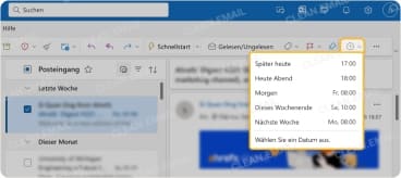 E-Mails für später zurückstellen in Outlook auf Desktop