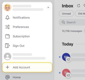Use multiple accounts in Clean Email
