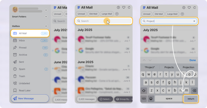 How to search emails in Clean Email on iPhone
