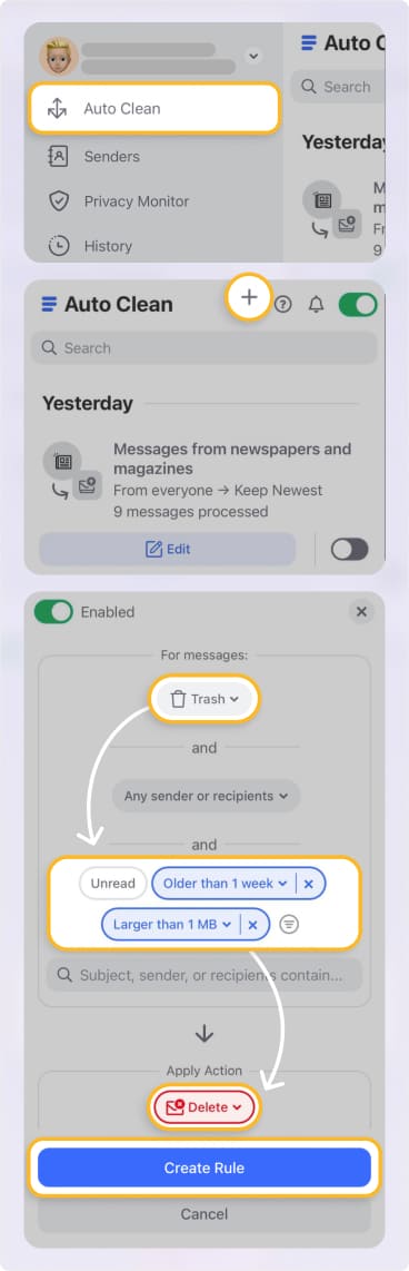 Empty Mail Trash efficiently with Clean Email