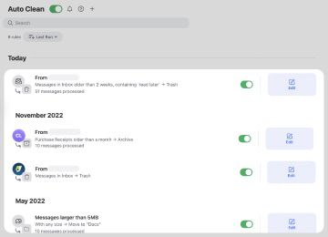 Auto Clean feature in Clean Email