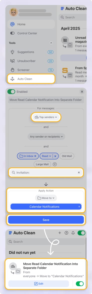 Tidy Up Shared Calendar Notifications With Clean Email