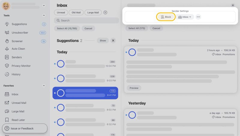 how to block emails in apple mail