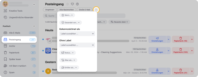 Effizientes Bereinigen und Filtern mit Clean Email