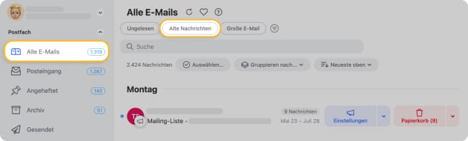 So löschen Sie alte E-Mails mit Clean Email