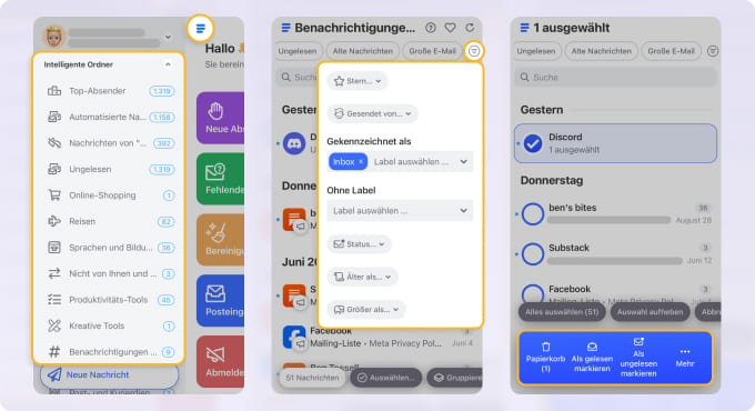Nachrichten automatisch filtern und in Ordnern kategorisieren – mit Clean Email