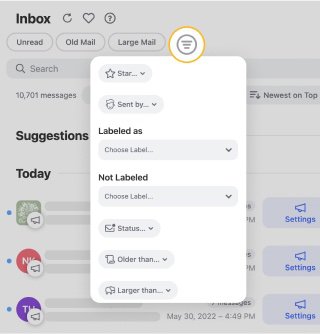 All filters feature in Clean Email