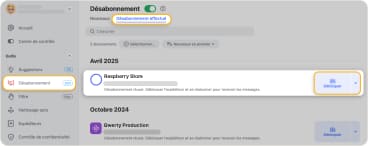 Se réabonner ou annuler un Se désabonner dans Clean Email
