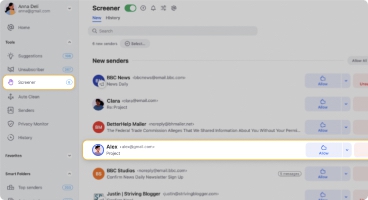 Stop spam emails with Screener feature in Clean Email