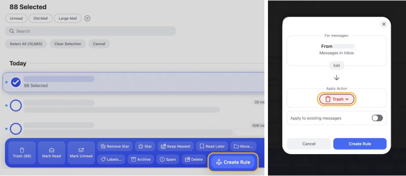 Automatically delete emails with Clean Email