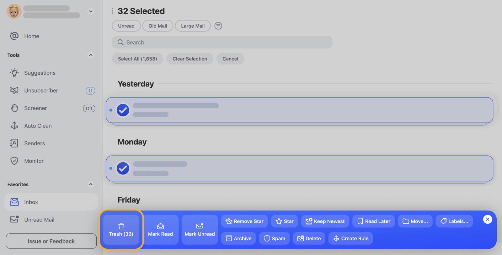 mailbird auto sort