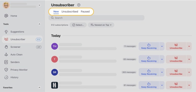 See the number of subscriptions in Clean Email