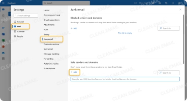 Junk email filtering in Outlook