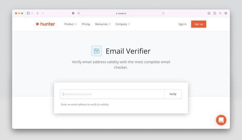 Hunter best email verification tool