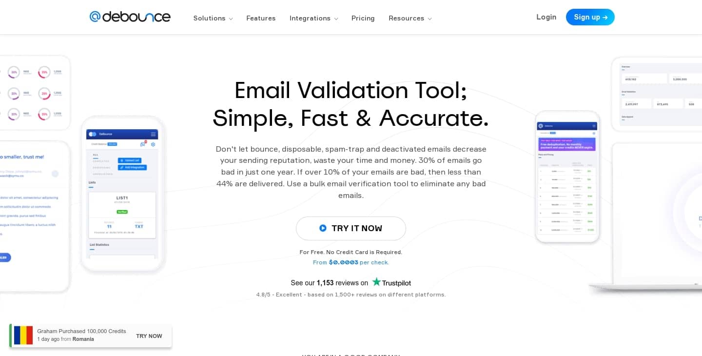 Debounce fine tool to validate emails