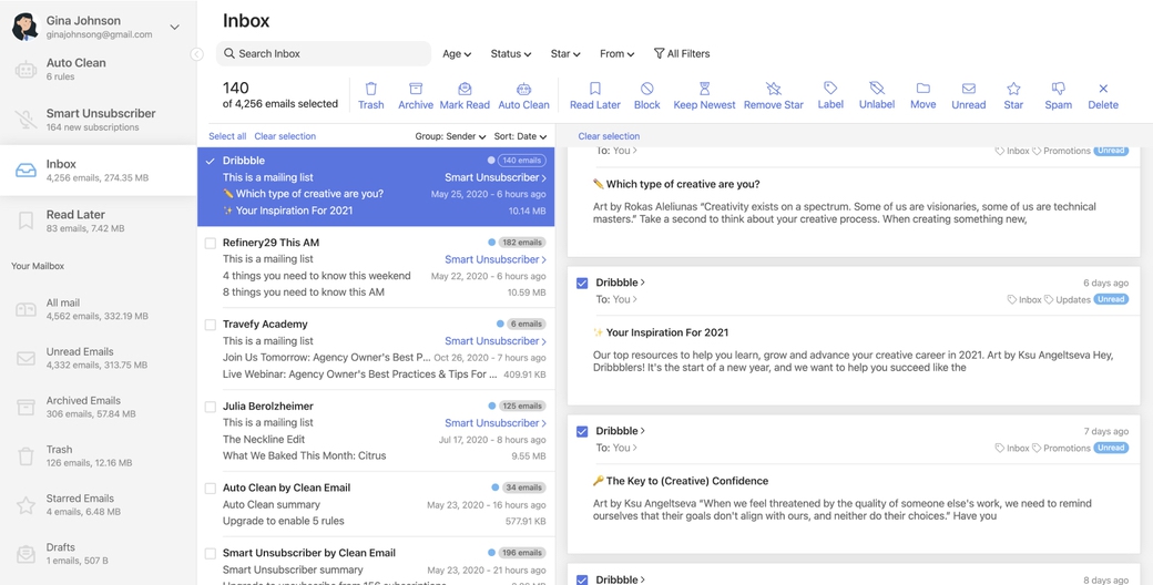 Clean your inbox with Clean Email